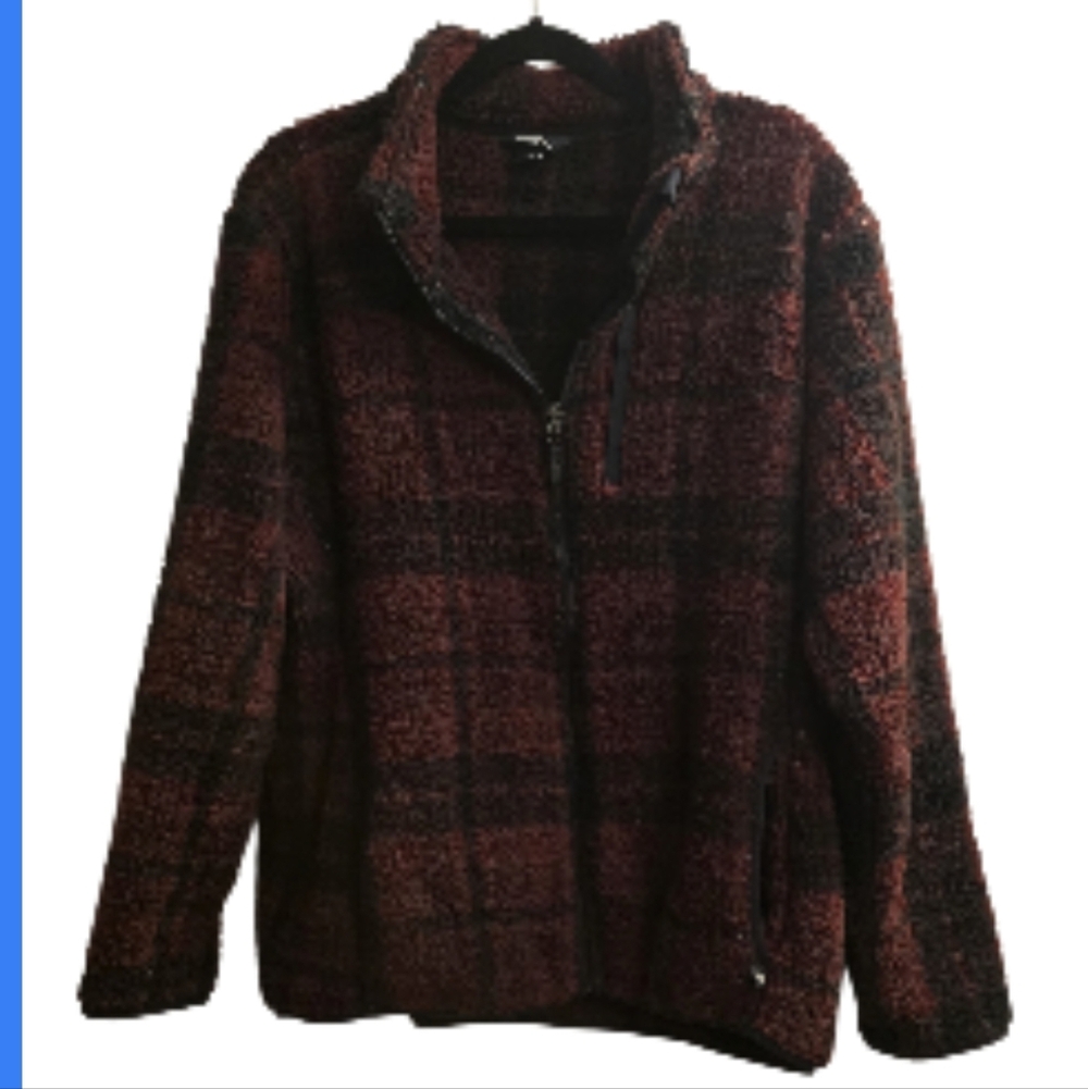 Eddie Bauer Women's Plaid Jacket in Burgundy and Black.XL - Picture 2 of 9